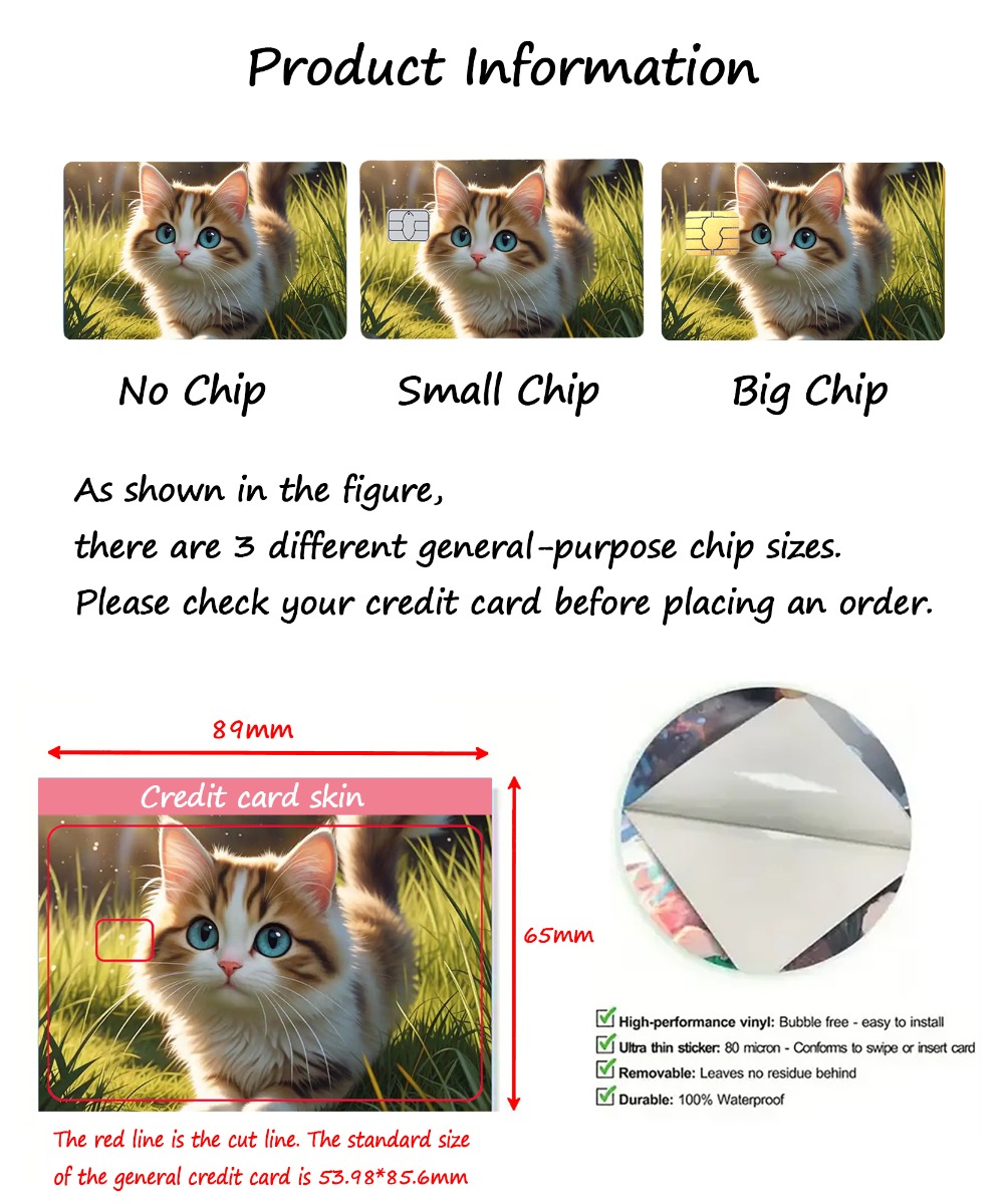 AliExpress Cartoon Kawaii Chiikawas Credit Card Skin Stickers Cute Matte Sticker for VISA JCB Mastercard and Other IC Card Decorative, view 2