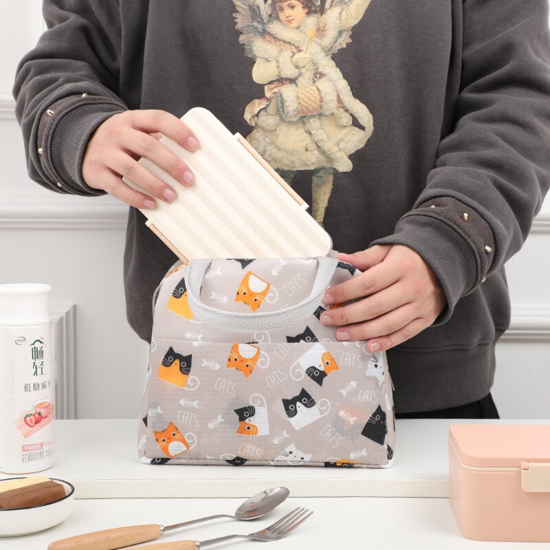 AliExpress Cartoon Lunch Bag Portable Insulated Thermal Heat Children's Bento Bag Picnic Tote Kid School Lunch Box Bags Cooler Ice Pack New, view 3