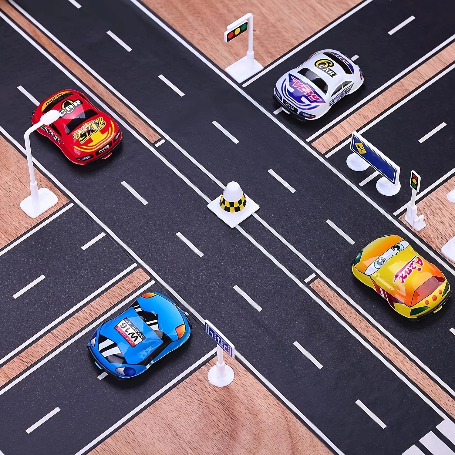 AliExpress Cartoon Style Reusable Road Stickers, Black Polyurethane Road Tape, Suitable for Party Racing Decoration, view 4