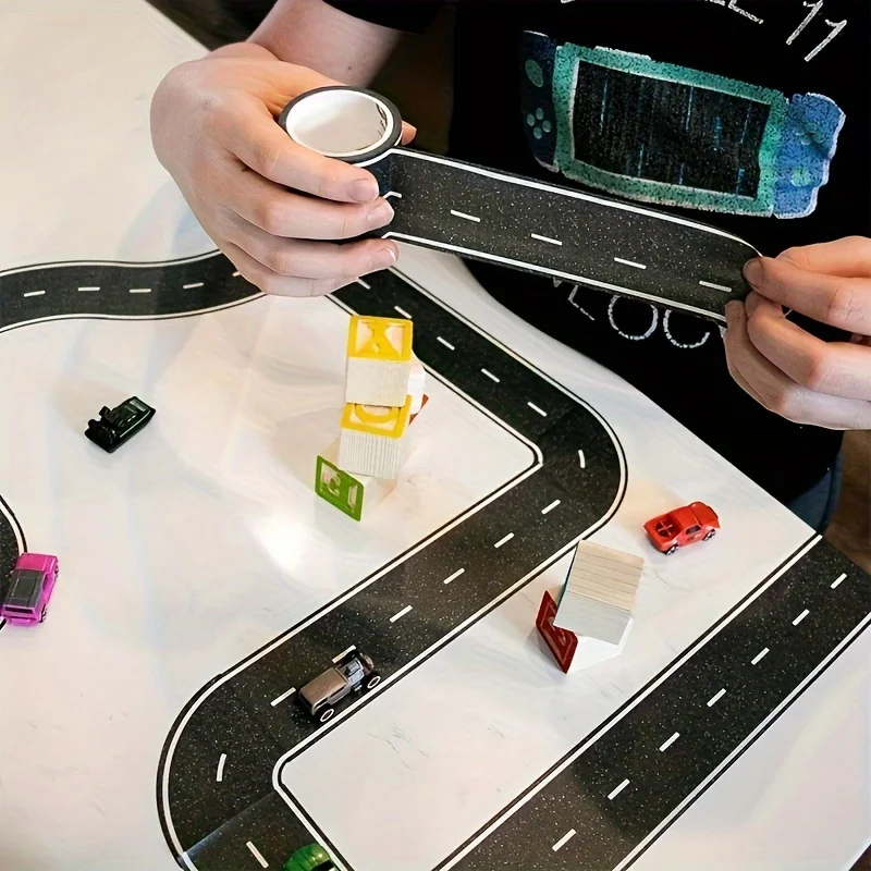 AliExpress Cartoon Style Reusable Road Stickers, Black Polyurethane Road Tape, Suitable for Party Racing Decoration, view 6