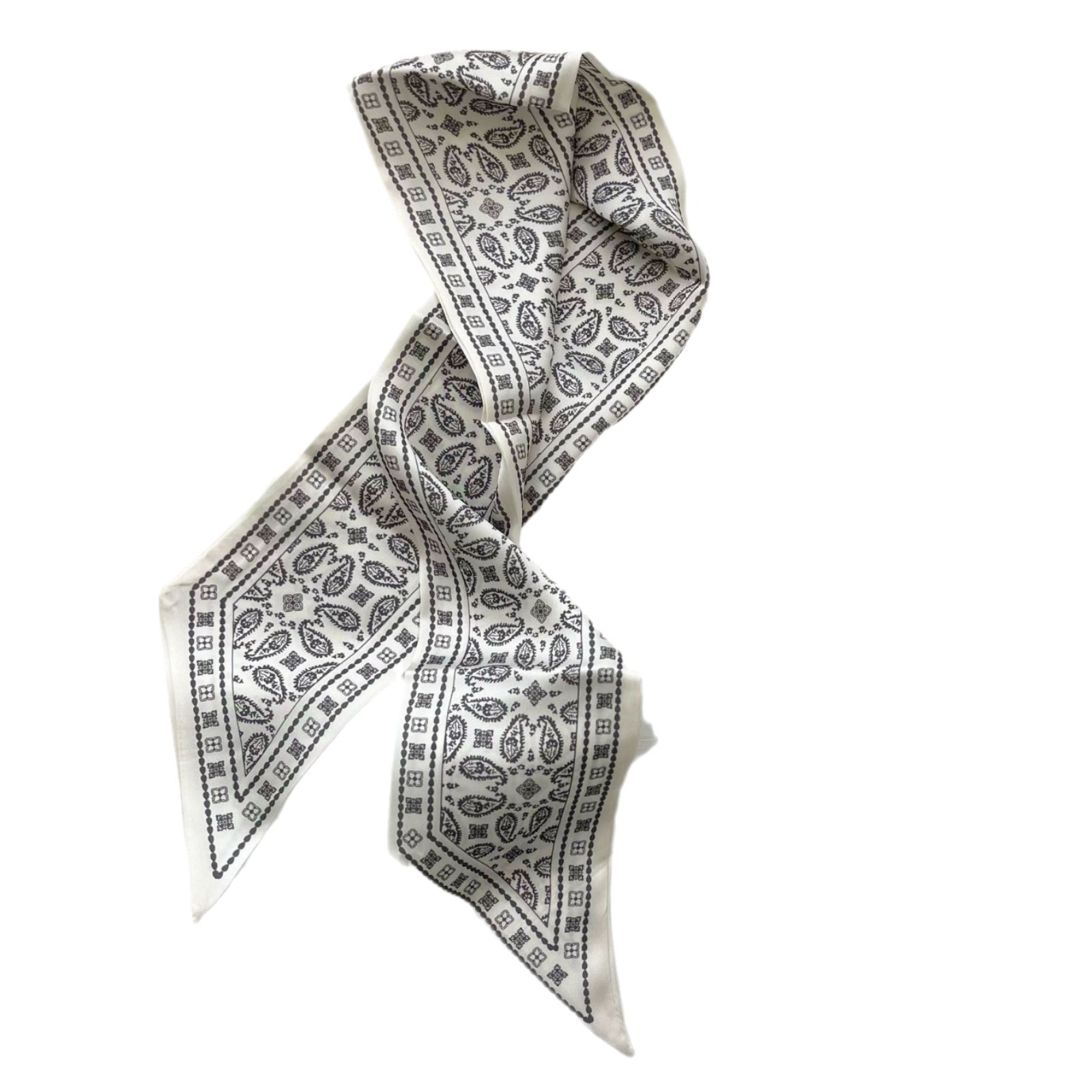 AliExpress Cashew flower silk scarf double-sided printed for Women, Lightweight Versatile Bandana Style, Daily Office Party Vacation Boho, view 4