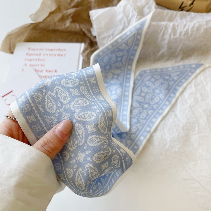 AliExpress Cashew flower silk scarf double-sided printed for Women, Lightweight Versatile Bandana Style, Daily Office Party Vacation Boho, view 6
