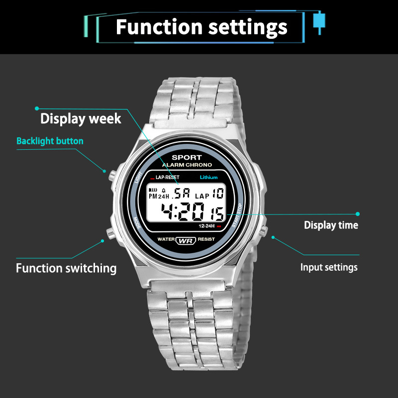 AliExpress Women's Vintage Gold LED Electronic Watch, view 5