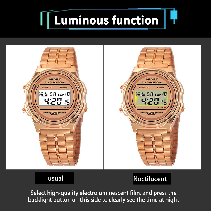 AliExpress Women's Vintage Gold LED Electronic Watch, view 6