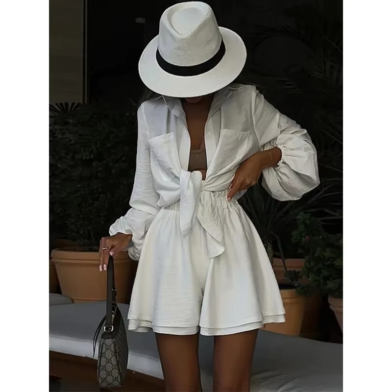 AliExpress Casual Loose Short Sets For Women 2 Piece Sets Womens Outfits Spa Holiday Baggy Fashion Shorts Suits Woman Summer, view 3
