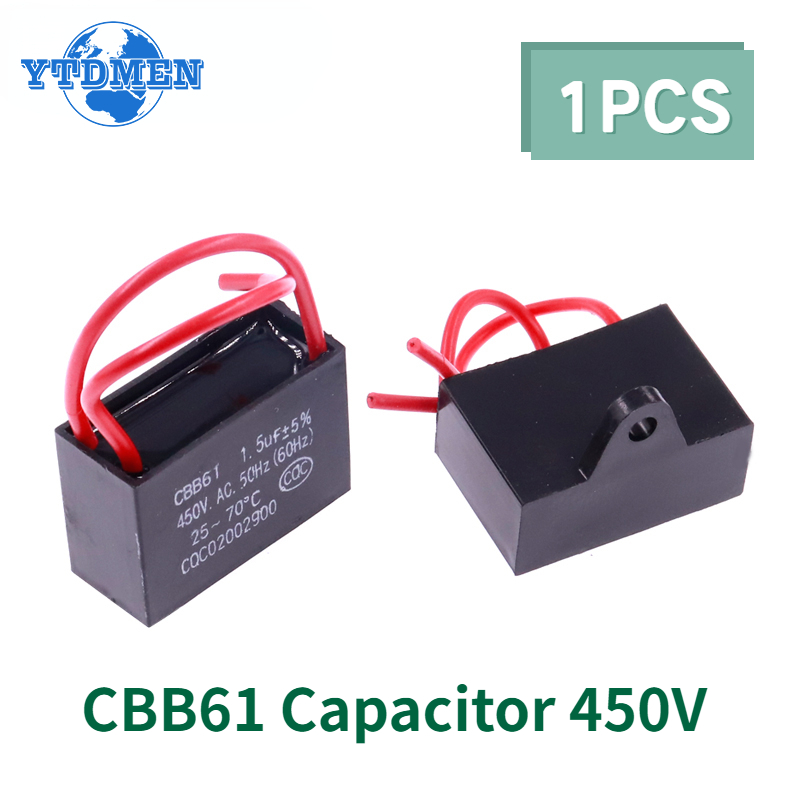 AliExpress CBB61 Capacitor 450vac Fan Starting Capacitor 450V Fan Capacitors 1UF/1.2UF/1.5UF/2UF/2.5UF/3UF/4UF/5UF/6UF/10UF