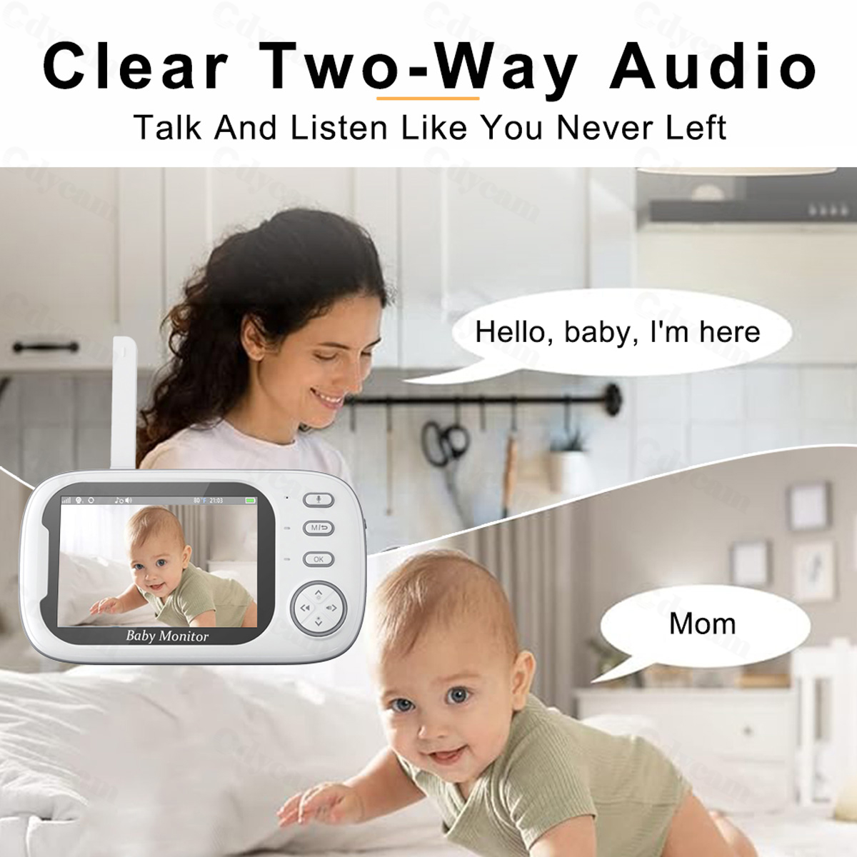 AliExpress Cdycam 3.5 in Wireless Video Baby Monitor, view 4
