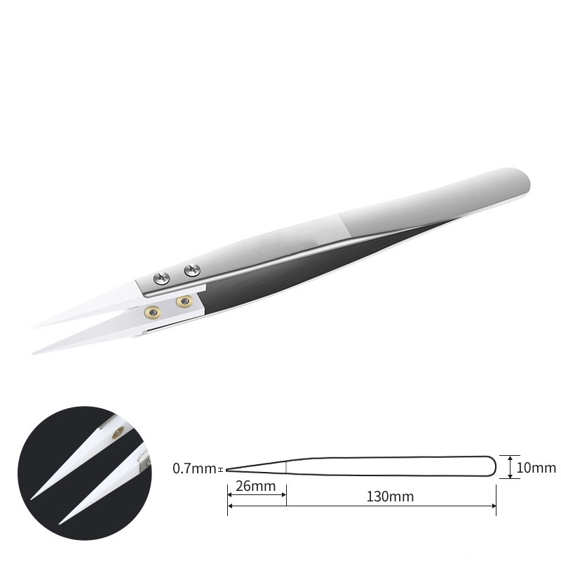 AliExpress Ceramic-Tipped Stainless Steel Soldering Tweezers, view 4