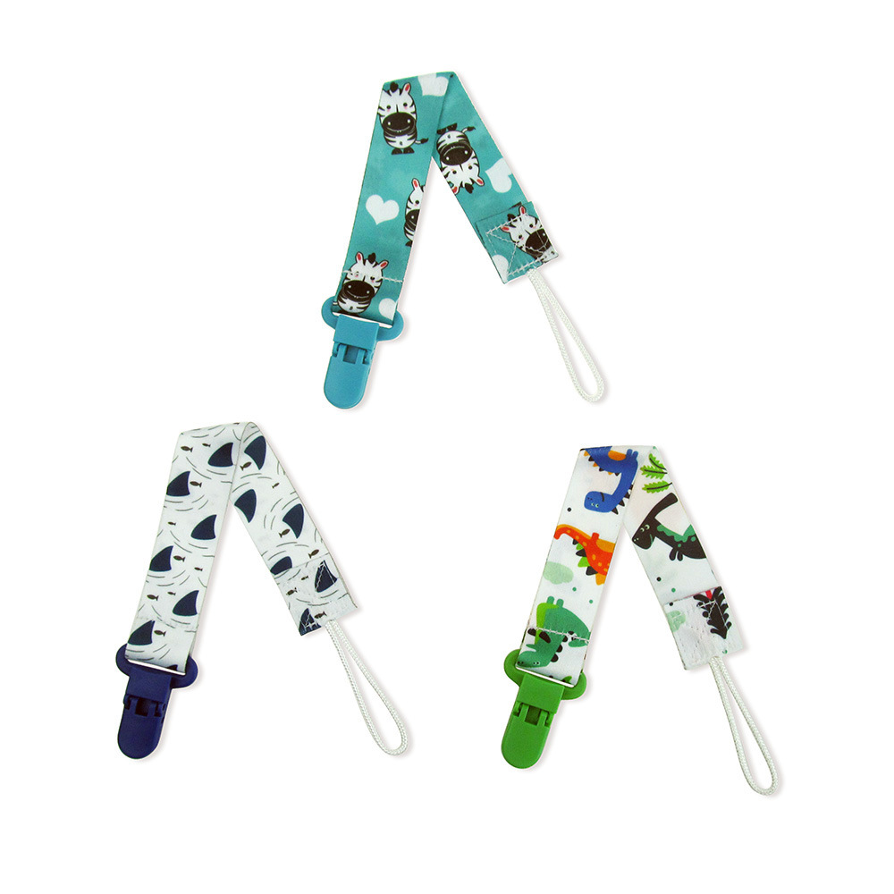 AliExpress Chain Baby Pacifier Dummy Clip 3 Pcs/Set Personalized Pacifier Clip Nipple Holder for Baby Cartoon Print Child Pacifier Clips, view 2
