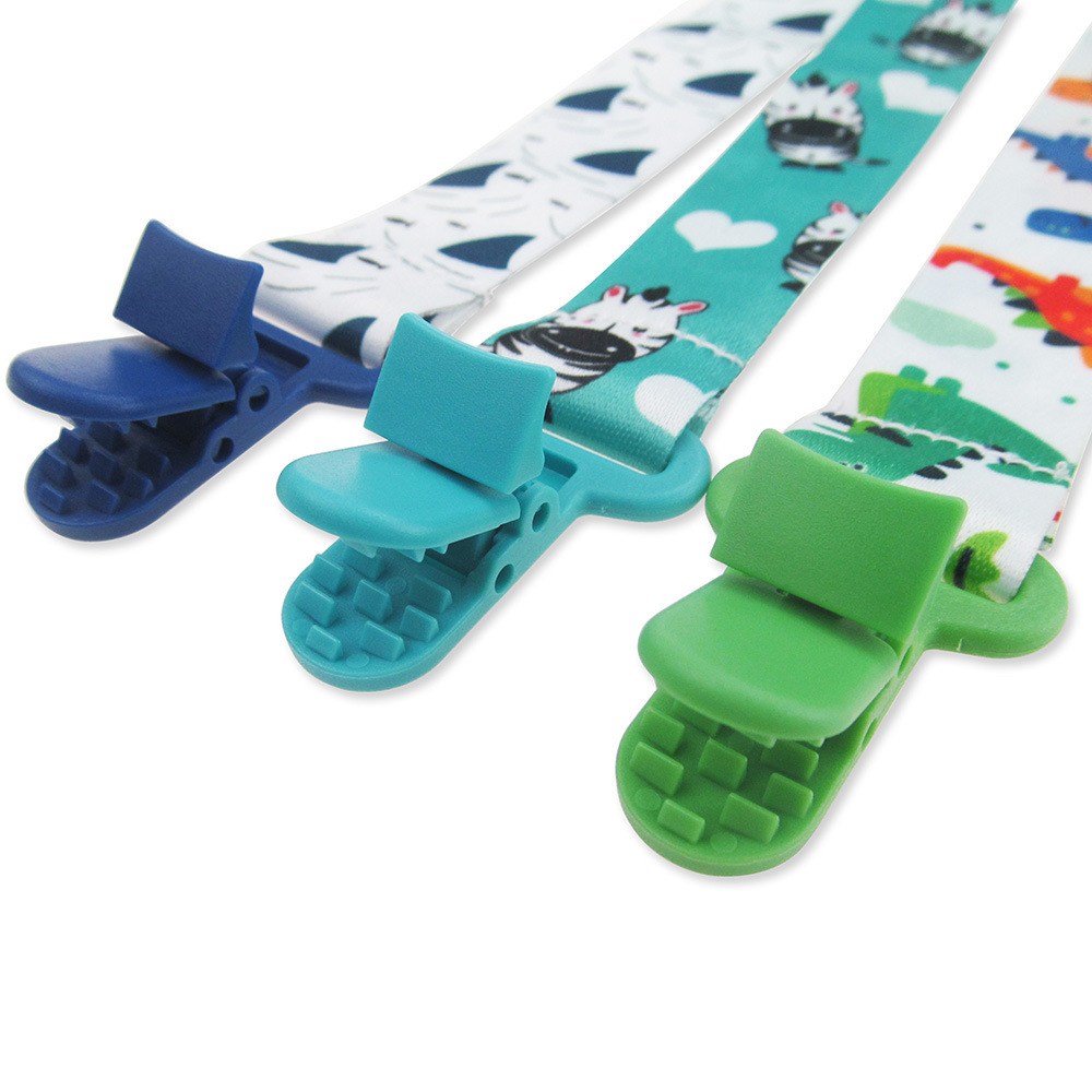 AliExpress Chain Baby Pacifier Dummy Clip 3 Pcs/Set Personalized Pacifier Clip Nipple Holder for Baby Cartoon Print Child Pacifier Clips, view 3