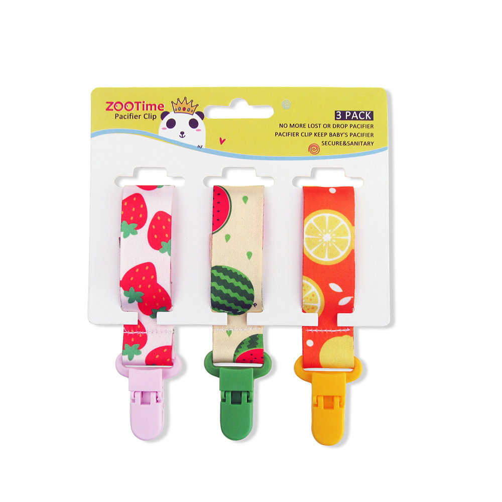 AliExpress Chain Baby Pacifier Dummy Clip 3 Pcs/Set Personalized Pacifier Clip Nipple Holder for Baby Cartoon Print Child Pacifier Clips, view 6