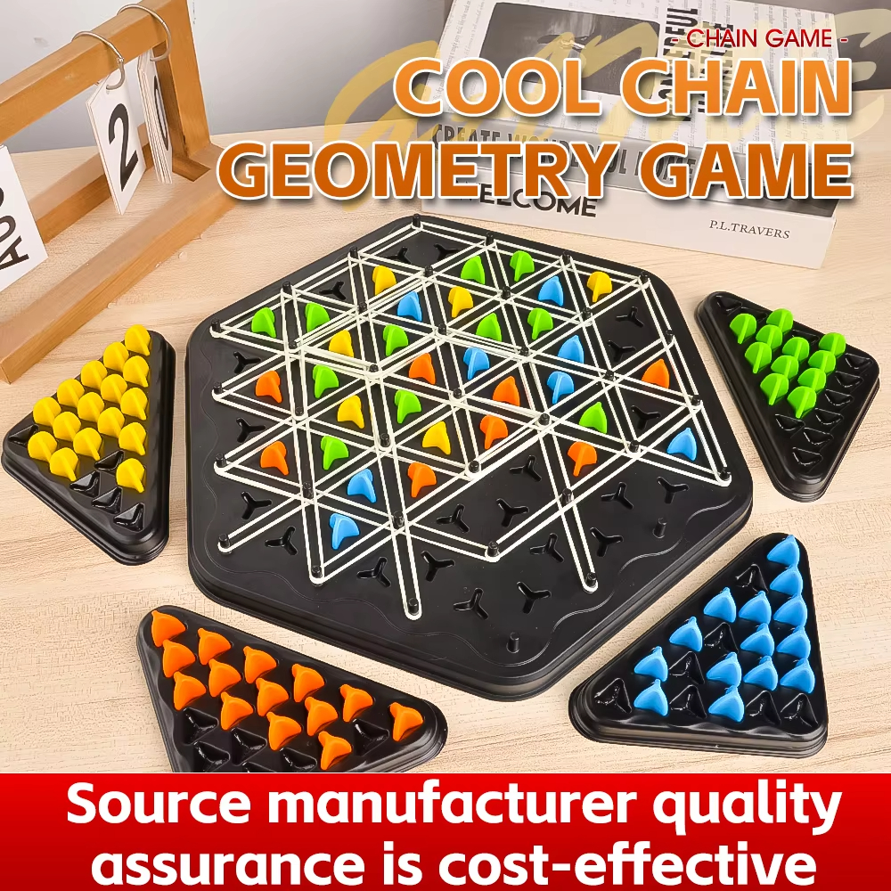 AliExpress Chain Triangle Chess Game Triggle Rubber Band Game Educational Interactive Game Battle Set For Family Party Gift, view 6