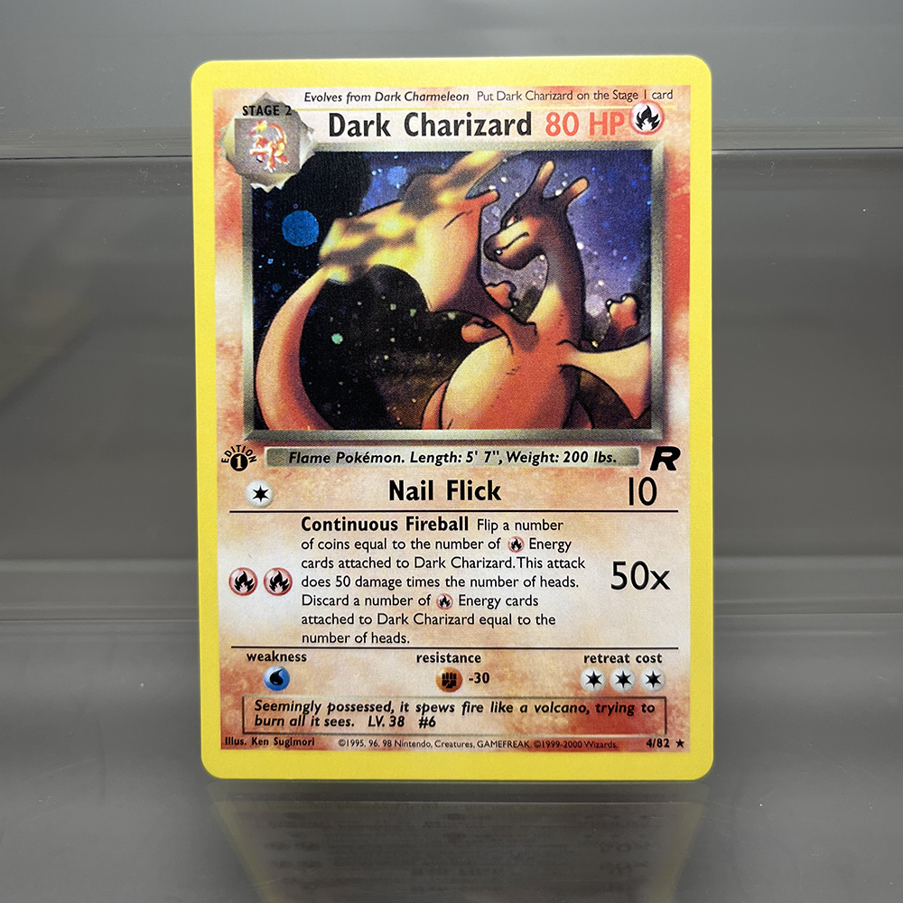 AliExpress Charizard PTCG Single Collection Card 1st Edition 1996 Vmax Ex Rare Rainbow Card PKM Proxy Cards Toys Gifts