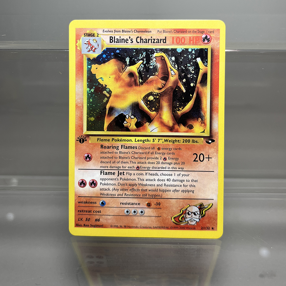 AliExpress Charizard PTCG Single Collection Card 1st Edition 1996 Vmax Ex Rare Rainbow Card PKM Proxy Cards Toys Gifts, view 2
