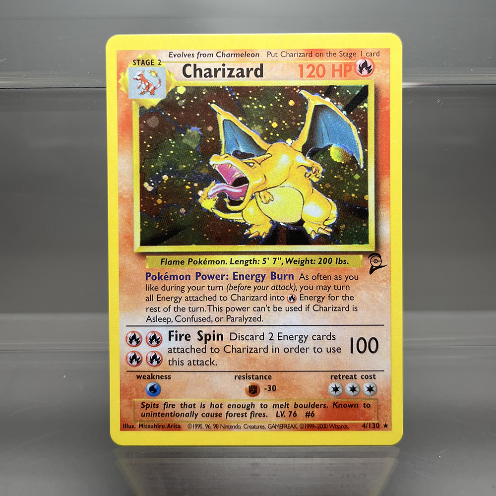 AliExpress Charizard PTCG Single Collection Card 1st Edition 1996 Vmax Ex Rare Rainbow Card PKM Proxy Cards Toys Gifts, view 4
