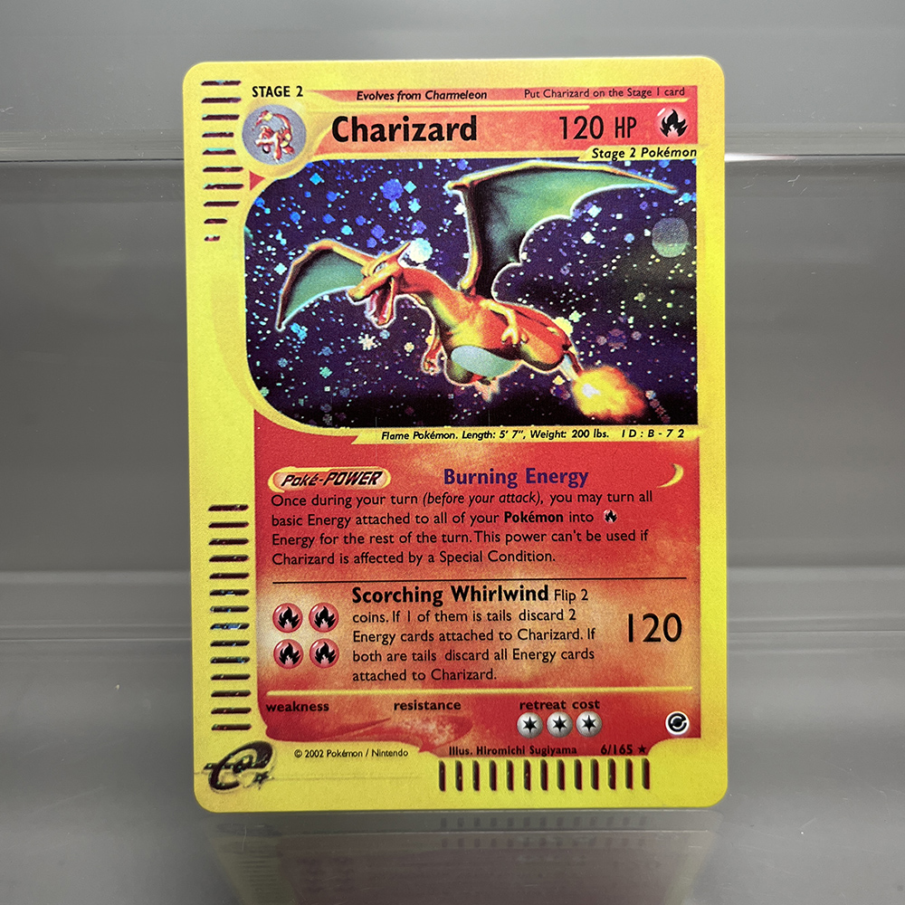 AliExpress Charizard PTCG Single Collection Card 1st Edition 1996 Vmax Ex Rare Rainbow Card PKM Proxy Cards Toys Gifts, view 6