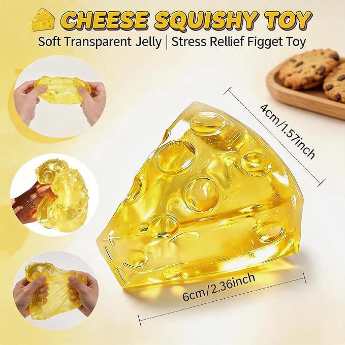 AliExpress Cheese Sugar Squishy Stress Ball Slow Rising Fidget Toy Stress Relief Fidget Toy for Anxiety Relief Squeeze Adults Teens, view 2
