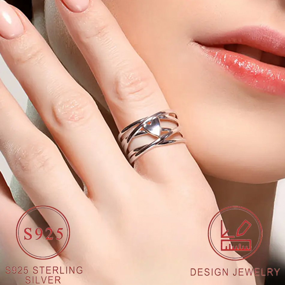 AliExpress French Style 925 Silver Heart Ring, view 3