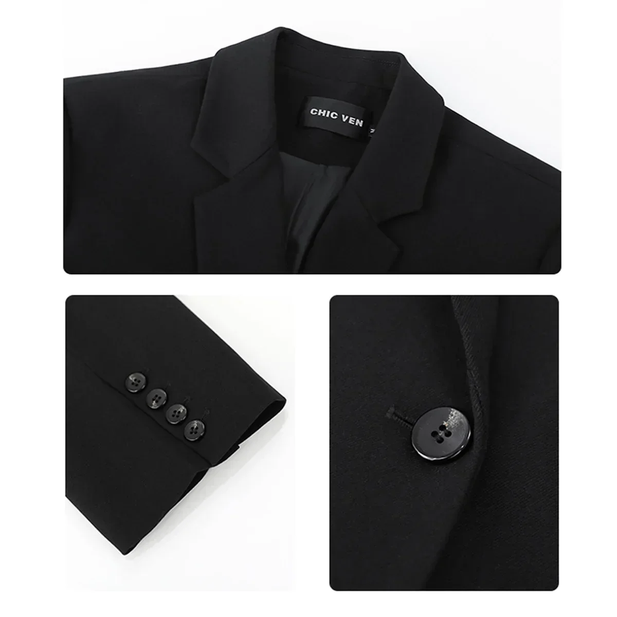 AliExpress CHIC VEN 2026 Fashion Women's Blazer Office Lady Long Sleeve Double-breasted Mid-length Casual Coat Ladies Outerwear Stylish Top, view 6