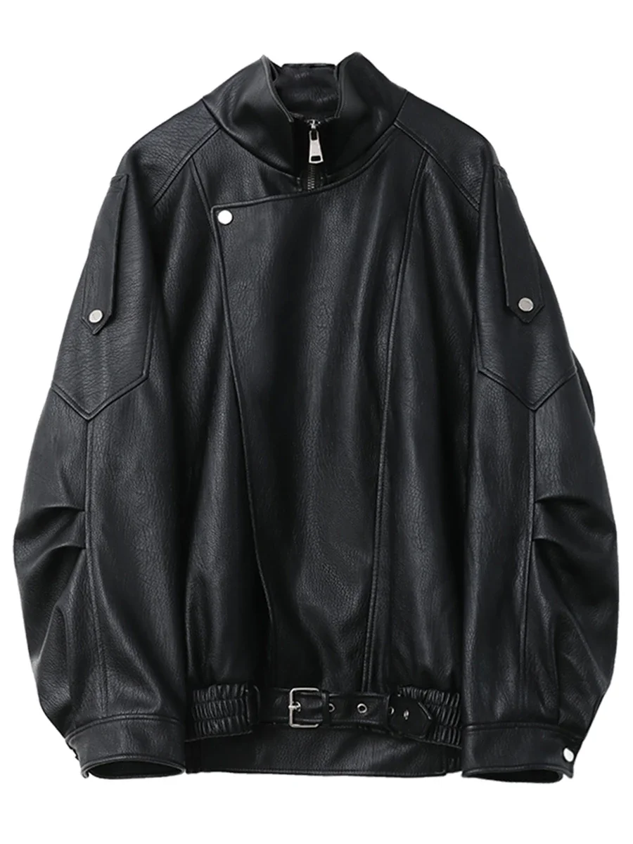 AliExpress CHIC VEN Woman PU Jacket Solid Loose New Retro Standing Collar Motorcycle Faux Leather Coat Female Top Spring Autumn 2026, view 5