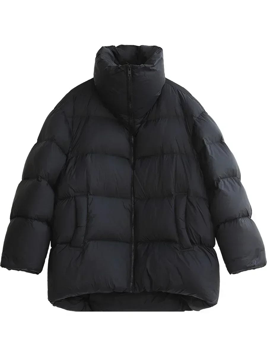 AliExpress CHIC VEN Women Down Coats Long Sleeve New Soft Solid Lightweight Bread Down Jacket Female Warm Coat Lapel Outerwear Winter 2023, view 5