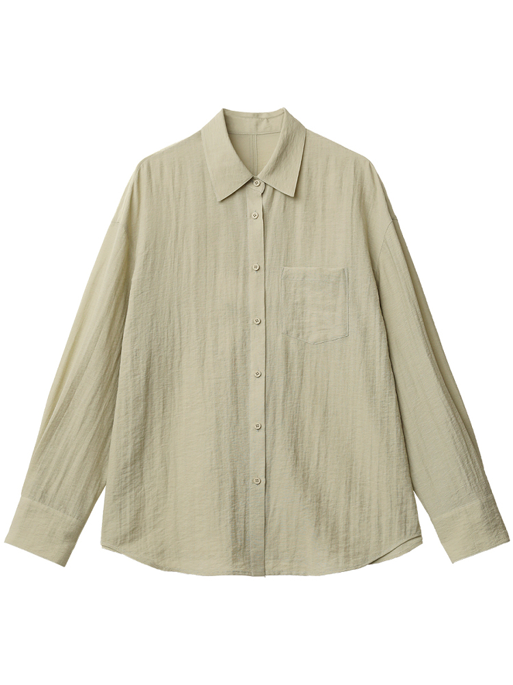 AliExpress CHIC VEN Women Long Sleeve Shirts Solid Loose Casual New Style Design Back Hollow Out Shirt Female Blouse Spring Summer 2026, view 5