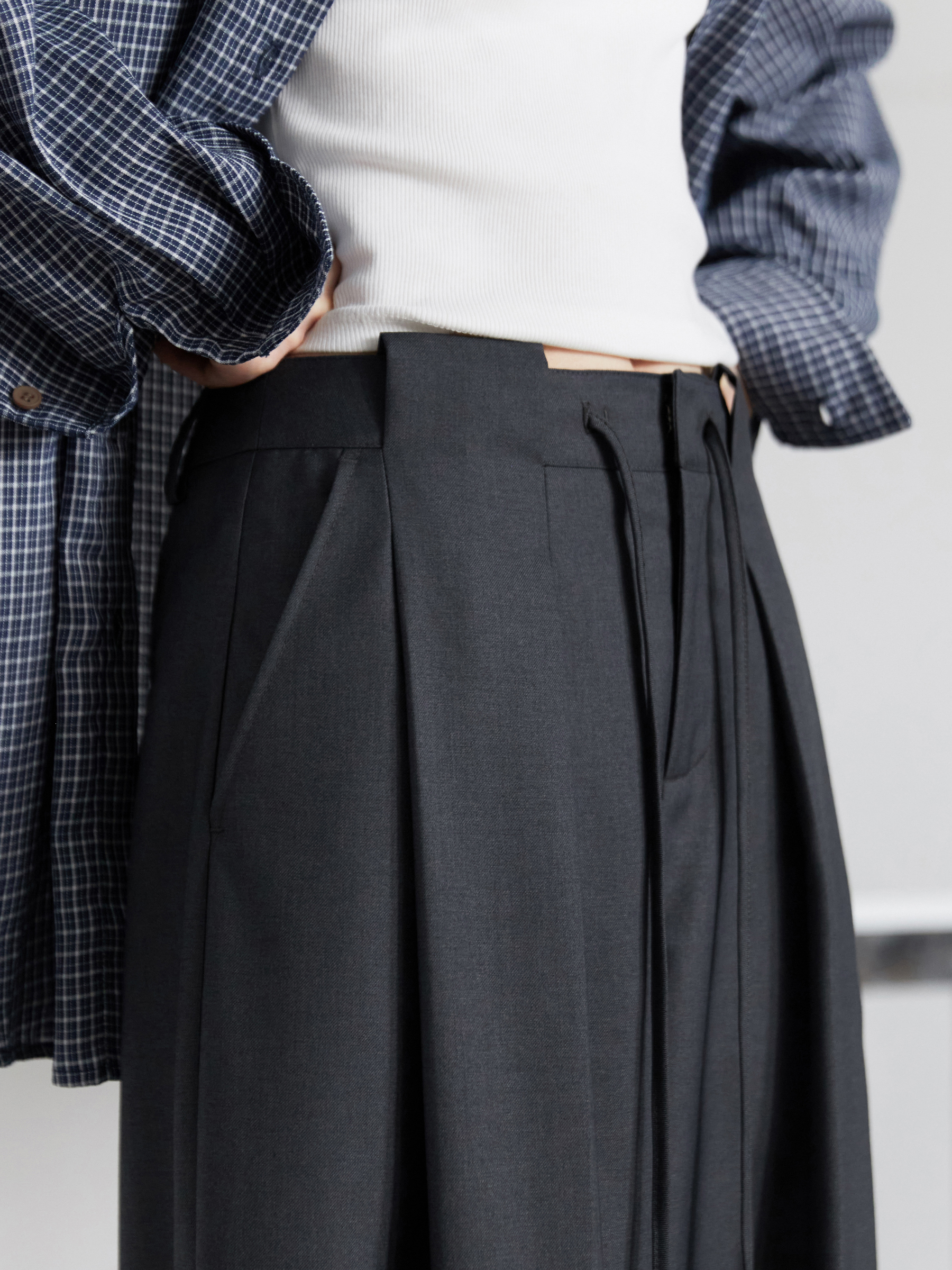 AliExpress CHIC VEN Women Pants Solid Loose Casual Wide Leg Pant Drawstring Pleated Female Suit Trousers Office Ladies Sping Autumn 2025, view 3