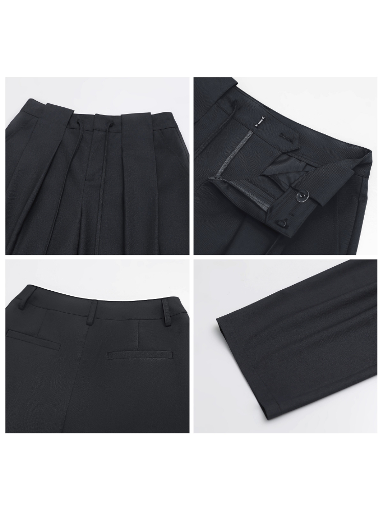 AliExpress CHIC VEN Women Pants Solid Loose Casual Wide Leg Pant Drawstring Pleated Female Suit Trousers Office Ladies Sping Autumn 2025, view 4