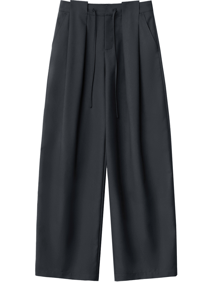 AliExpress CHIC VEN Women Pants Solid Loose Casual Wide Leg Pant Drawstring Pleated Female Suit Trousers Office Ladies Sping Autumn 2025, view 5