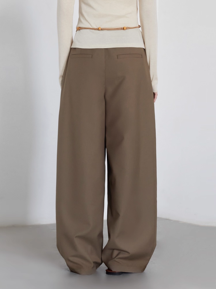 AliExpress CHIC VEN Women Pants Solid Loose Casual Wide Leg Pant Drawstring Pleated Female Suit Trousers Office Ladies Sping Autumn 2025, view 6