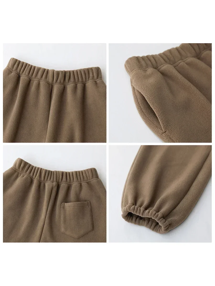 AliExpress CHIC VEN Women's Pant Loose Casual New High Waist Fleece Pant Thick Plush Warm Female Sports Trousers Autumn Winter 2023, view 4