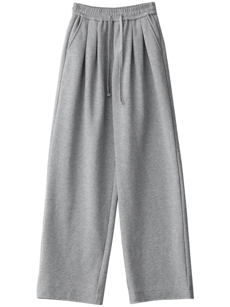 AliExpress CHIC VEN Women's Pant Streetwear Solid Loose New Drawstring Sports Casual Trousers High Waisted Pants Autumn Winter 2025, view 4