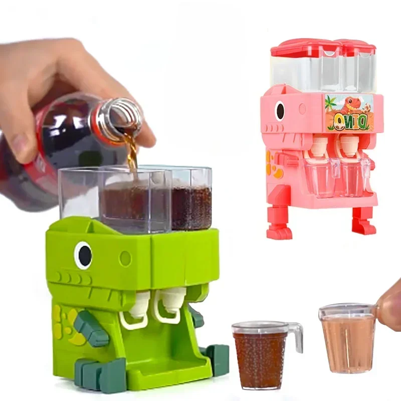AliExpress Children Dinosaur Dual Water Dispenser Toy with Cute Pink Blue Cold/Warm Water Juice Drinking Fountain Simulation Kitchen Toys, view 2