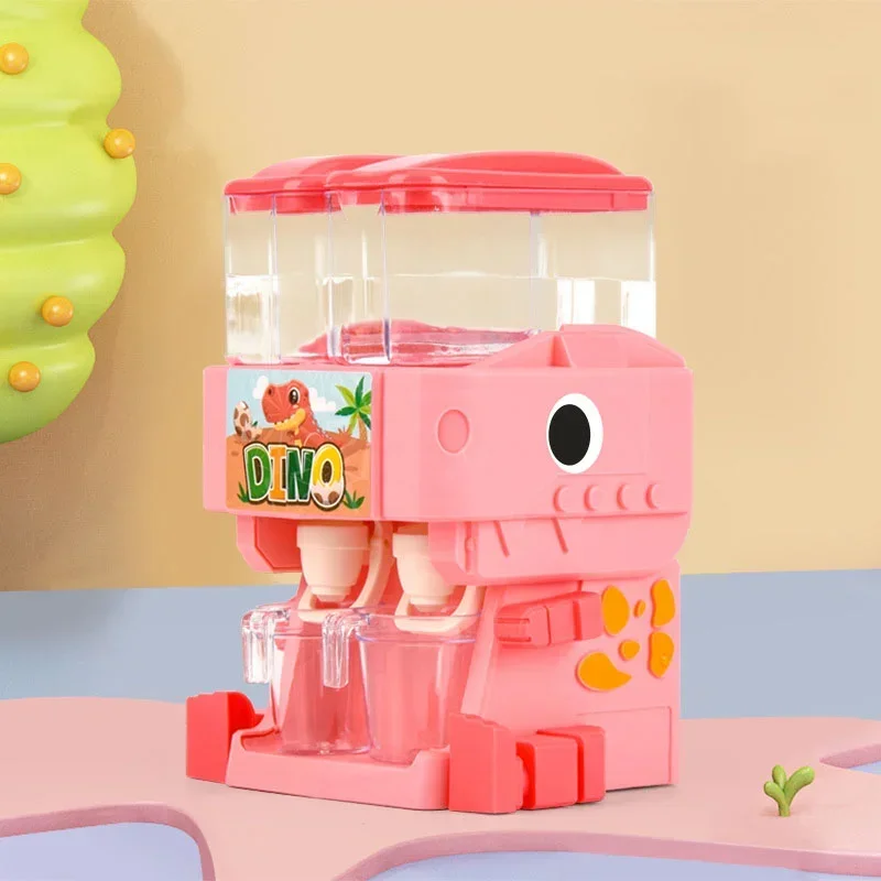 AliExpress Children Dinosaur Dual Water Dispenser Toy with Cute Pink Blue Cold/Warm Water Juice Drinking Fountain Simulation Kitchen Toys, view 4