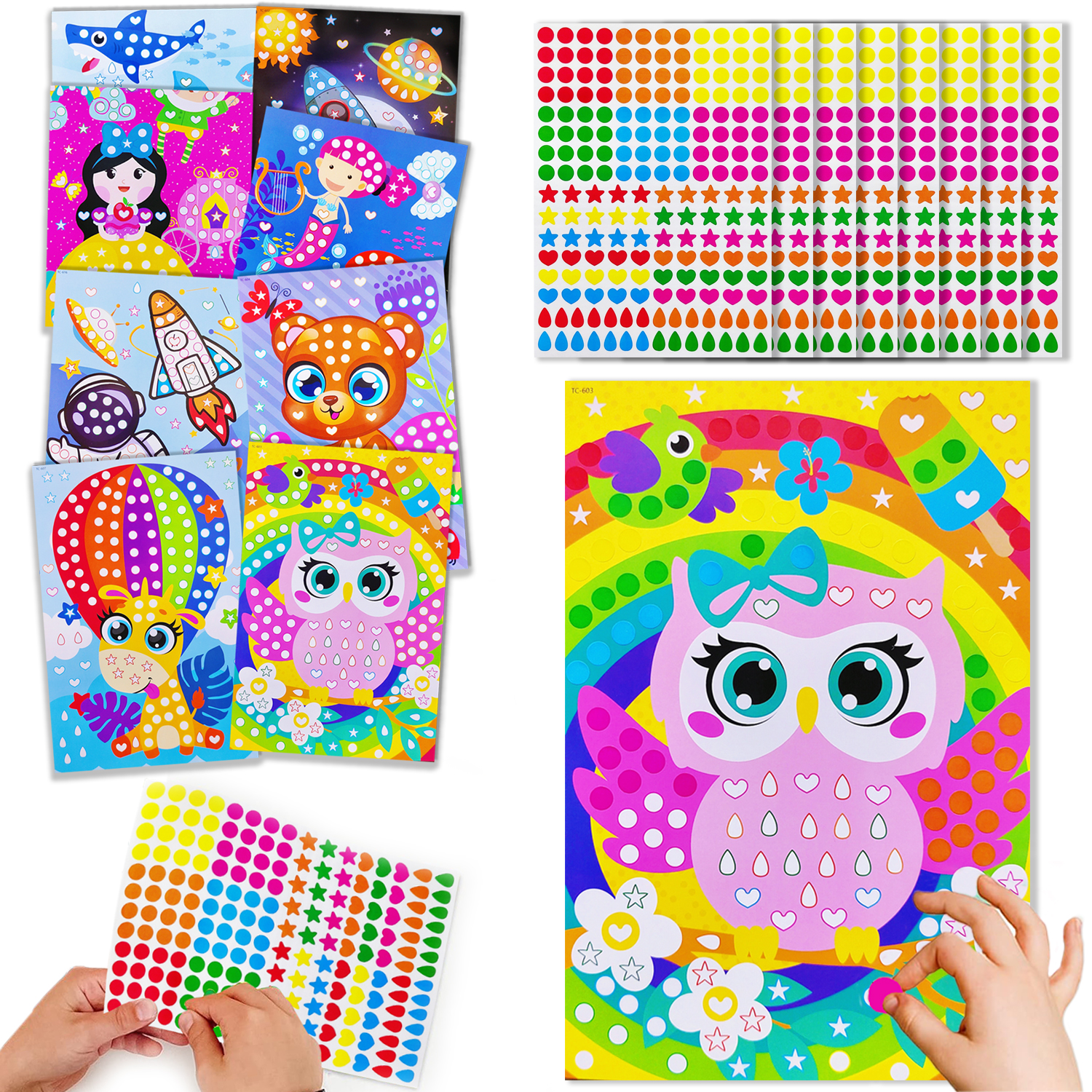 AliExpress Children Dot Coloring Book DIY Color Dot Cartoon Animal Drawing Mosaic Puzzle Stickers Children Learn Creative Educational Toys