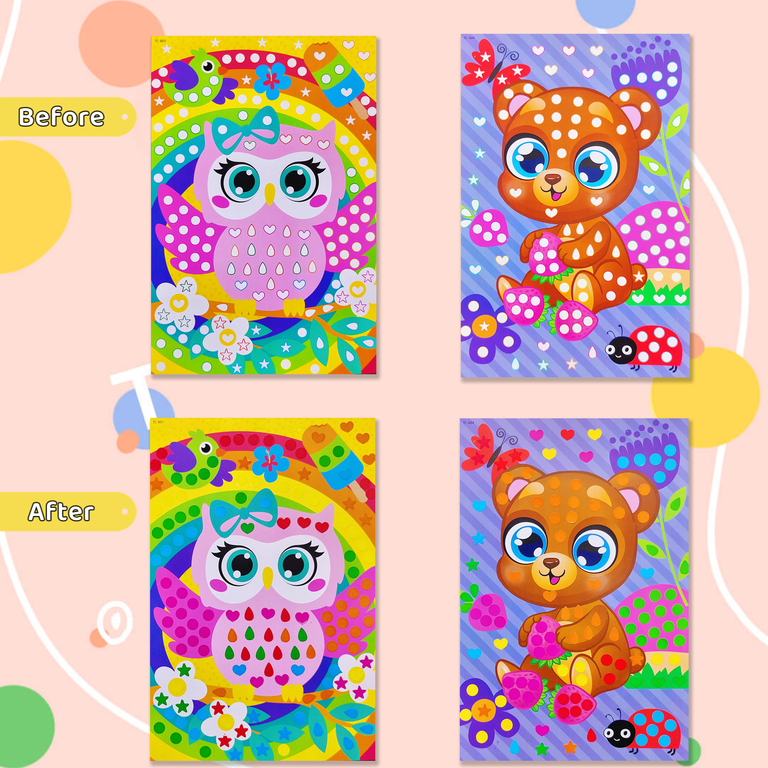 AliExpress Children Dot Coloring Book DIY Color Dot Cartoon Animal Drawing Mosaic Puzzle Stickers Children Learn Creative Educational Toys, view 6
