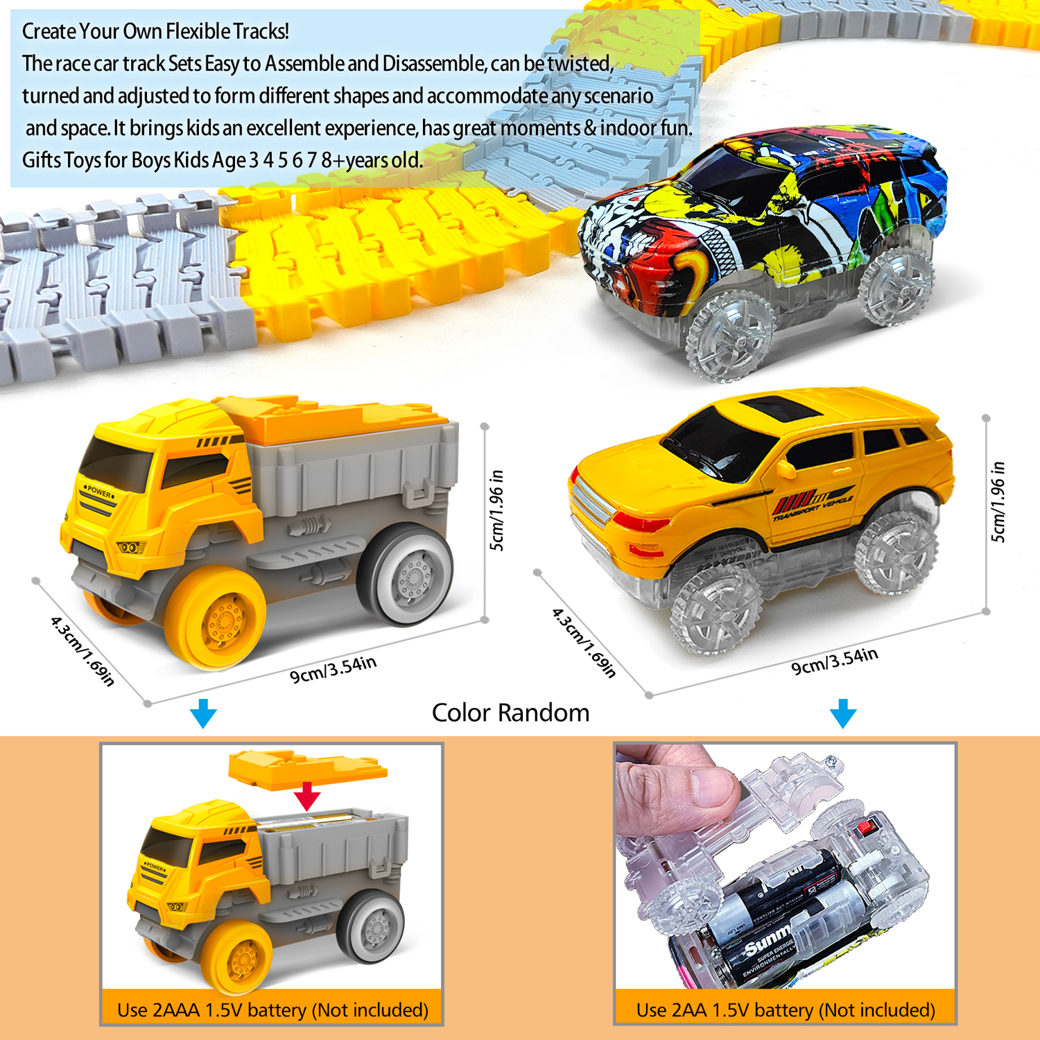 AliExpress Children Electric Magical Flexible Track Toy Car Engineering Car Kids Educational Toys Train Toys for Children Birthday Gift, view 3