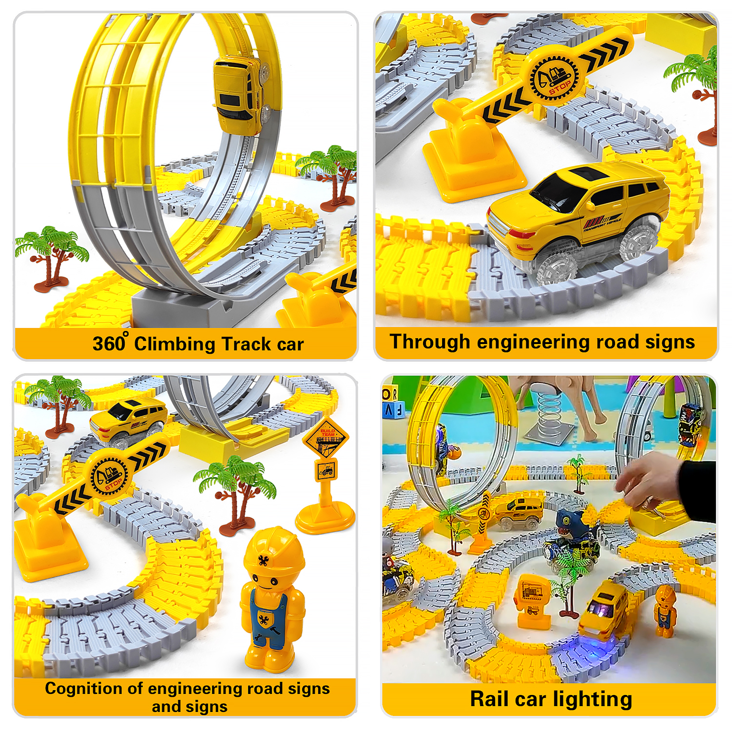 AliExpress Children Electric Magical Flexible Track Toy Car Engineering Car Kids Educational Toys Train Toys for Children Birthday Gift, view 4
