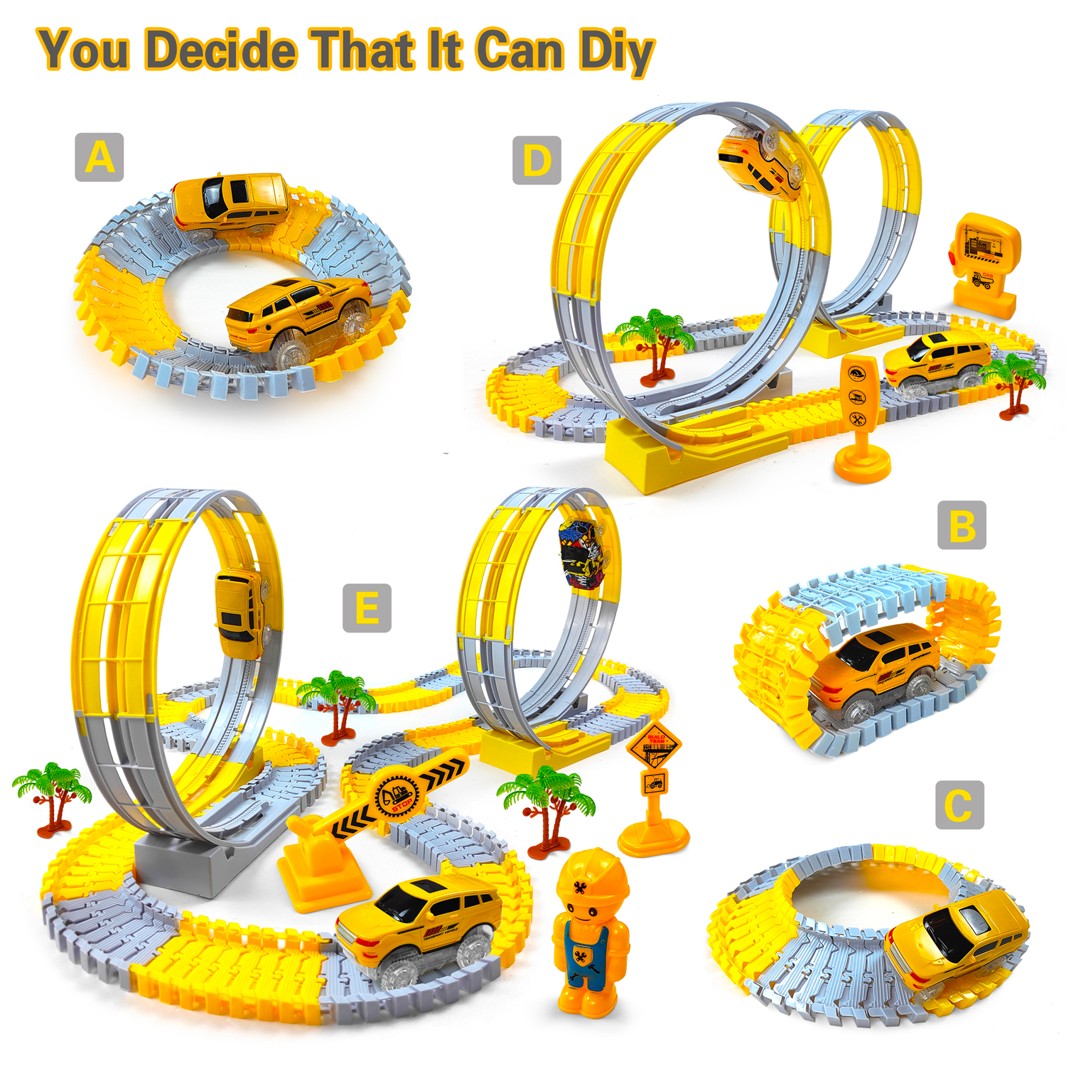 AliExpress Children Electric Magical Flexible Track Toy Car Engineering Car Kids Educational Toys Train Toys for Children Birthday Gift, view 5