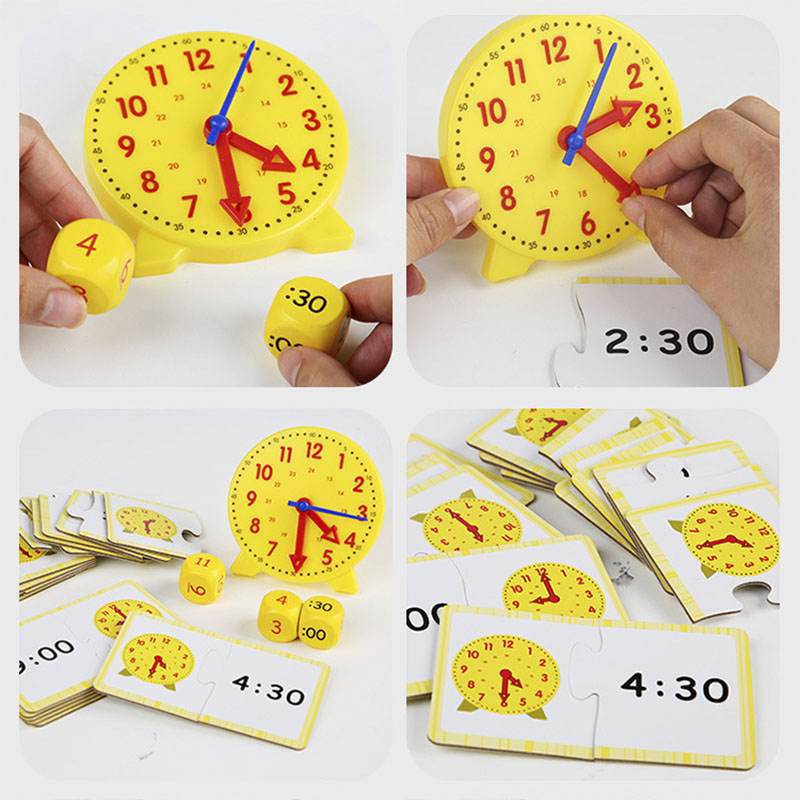 AliExpress Children Montessori Clock Educational Toys Hour Minute Second Cognition Matching Puzzle Toys Kids Early Preschool Teaching Aid, view 3