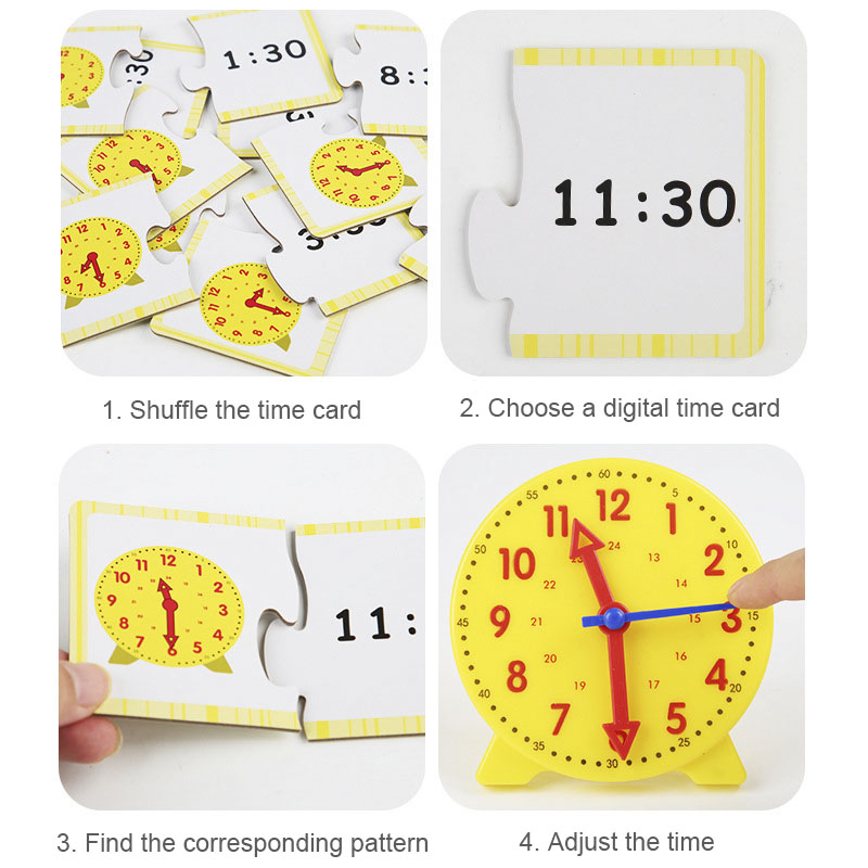 AliExpress Children Montessori Clock Educational Toys Hour Minute Second Cognition Matching Puzzle Toys Kids Early Preschool Teaching Aid, view 6