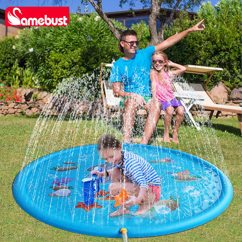 AliExpress Children Play Spray Mat 100/170cm Beach Inflatable Water Sprinkler Pad Outdoor Game Toy Lawn Swimming Pool Mat Kids Toys, view 2