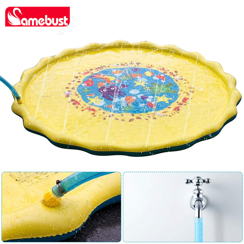 AliExpress Children Play Spray Mat 100/170cm Beach Inflatable Water Sprinkler Pad Outdoor Game Toy Lawn Swimming Pool Mat Kids Toys, view 3