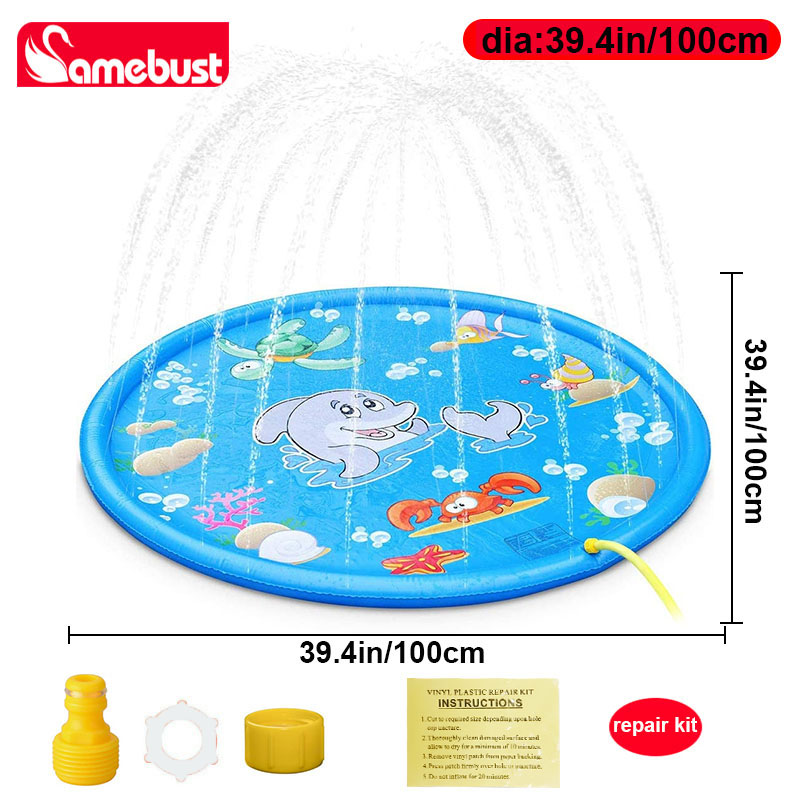 AliExpress Children Play Spray Mat 100/170cm Beach Inflatable Water Sprinkler Pad Outdoor Game Toy Lawn Swimming Pool Mat Kids Toys, view 5