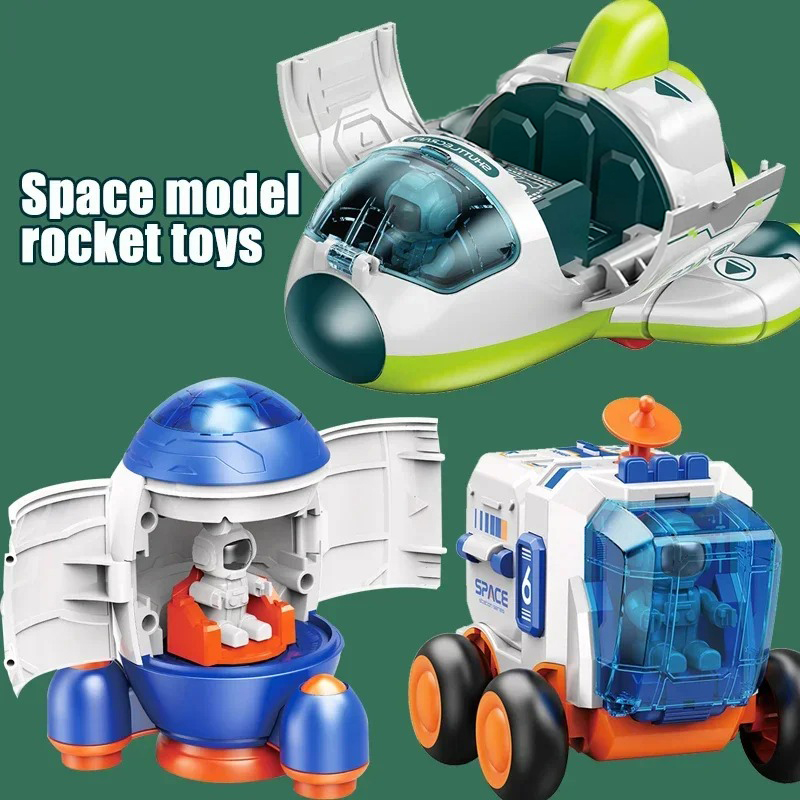 AliExpress Children Puzzle Space Toy Car Simulation Model Astronaut Rocket Spaceship Series Toy Car for Boys Gift