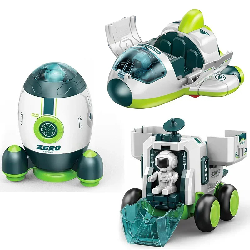AliExpress Children Puzzle Space Toy Car Simulation Model Astronaut Rocket Spaceship Series Toy Car for Boys Gift, view 2