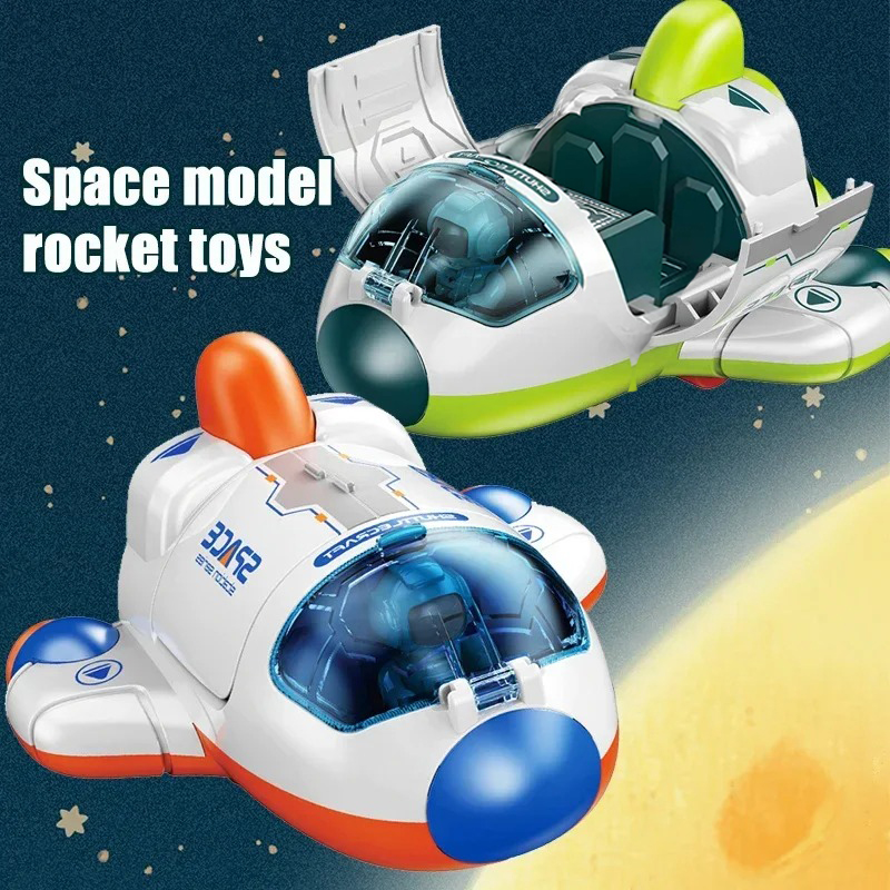 AliExpress Children Puzzle Space Toy Car Simulation Model Astronaut Rocket Spaceship Series Toy Car for Boys Gift, view 3