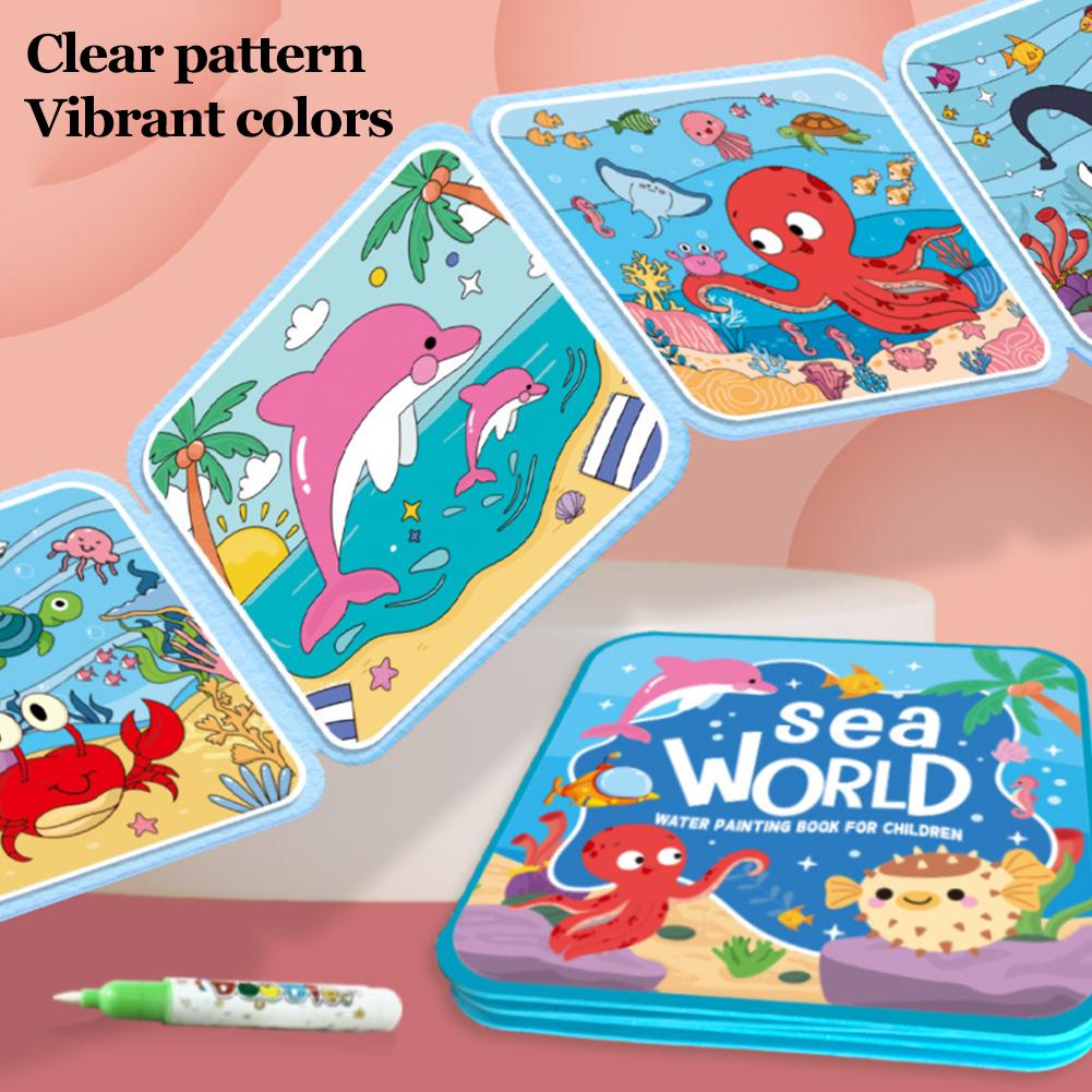 AliExpress Children Repeatedly Use Magic Water Drawing Books, CPC+CE English Folding DIY Creative Graffiti Clear Water Drawing Notebook