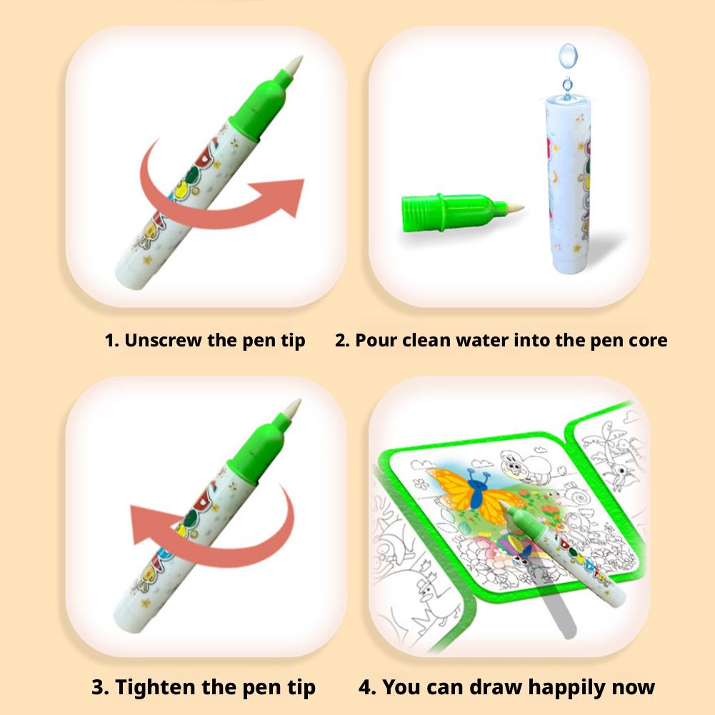 AliExpress Children Repeatedly Use Magic Water Drawing Books, CPC+CE English Folding DIY Creative Graffiti Clear Water Drawing Notebook, view 3