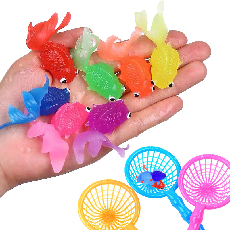 AliExpress Children's 10Pcs/Set Kawaii Simulation Rubber Goldfish Baby Bath Water Play Games Toys for Kids Toddlers Bathing Shower Gifts